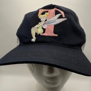 Tinker Bell Graphic Trucker Hat Black Mesh Adjustable Fairy Cap